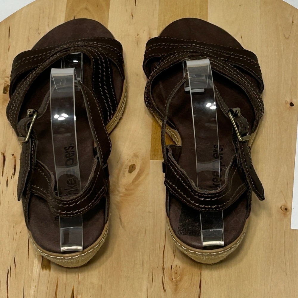 Timberland EarthKeepers Womens Brown Leather Open Toe Wedge Sandal - Size 7 & 38 - Picture 7 of 11